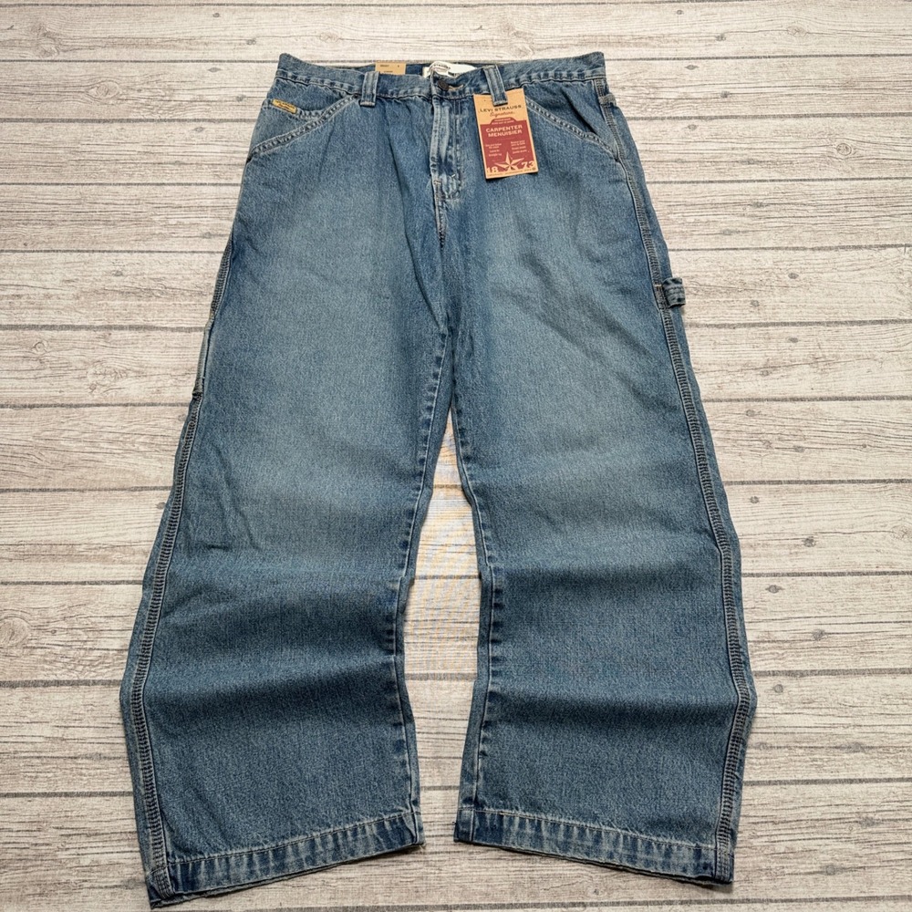 NEW Levi's Carpenter Jeans Men's 34x30 Blue Loose Fit Straight Leg Denim Utility